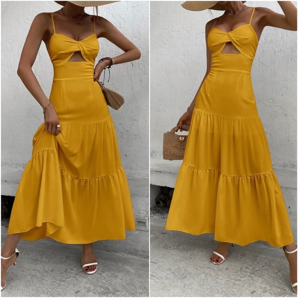 Boho Cut out Ruffle Maxi Dress - Picture 4 of 16